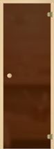 Дверь для бани АКМА  Кноб 7х19(матовая бронза,6мм,коробка сосна