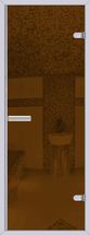 Дверь АКМА для  турецкой бани хаммам 7х19(бронза 8мм,коробка алюминий,арт.271)